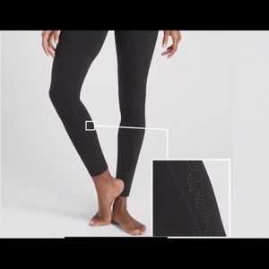 Athleta Black Revelation Laser Cut 7/8 Tight In Powervita